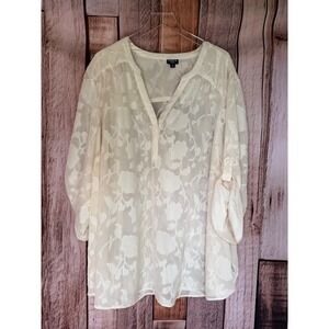 Torrid Blouse Harper Chiffon Floral Pristine Sheer Boho Summer Plus Size 6X NWT